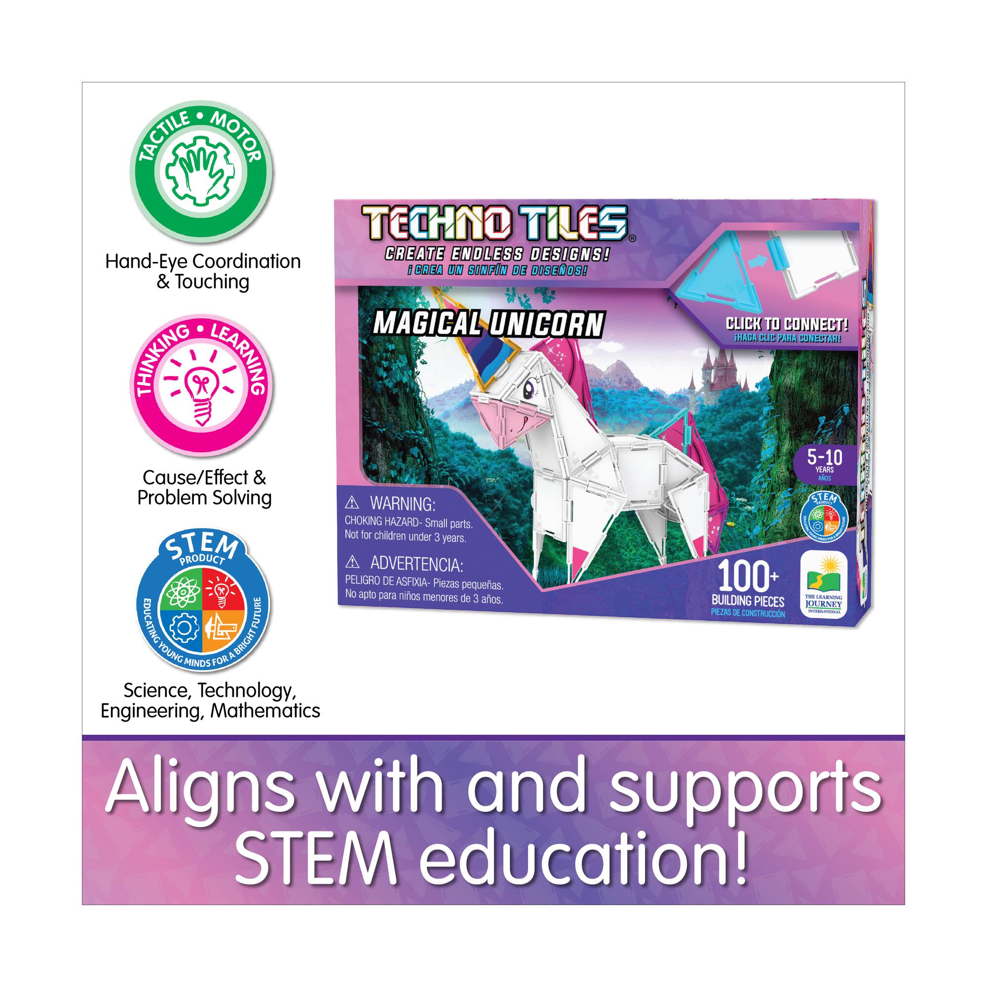 Techno Tiles - Magical Unicorn: 100+ Pcs